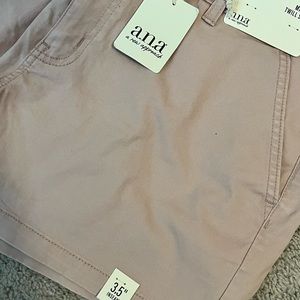 Twill shorts, 3.5 inch inseam, NWT